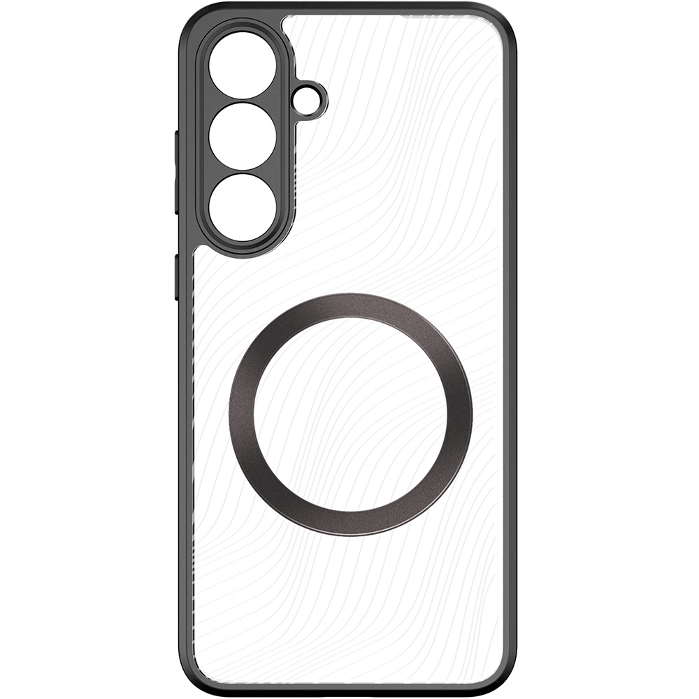 Etui Dux Ducis Aimo Mag do Galaxy S25 FE, przezroczyste z czarną ramką